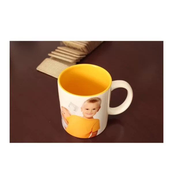 Taza interior amarillo personalizada