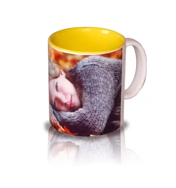 Taza interior amarillo personalizada