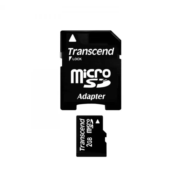 Transcend TS2GUSD - Tarjeta de memoria microSD 2 GB con adaptador SD