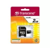 Transcend TS2GUSD - Tarjeta de memoria microSD 2 GB con adaptador SD