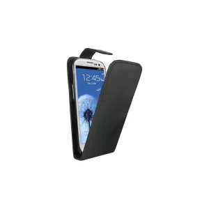 Funda Negra de Cuero para Samsung GT-i9300 / i9300 Galaxy S3 III - Flip Case Cover