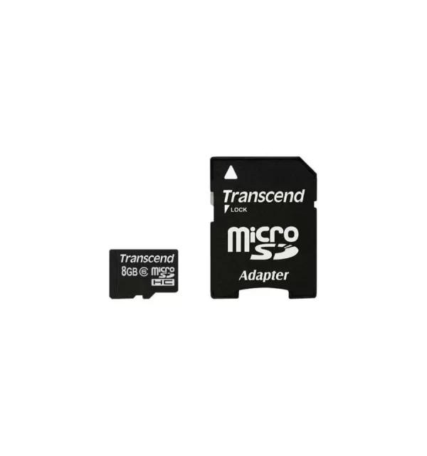 Transcend - Tarjeta de memoria Micro SDHC 8 GB con adaptador SD alta velocidad clase 6