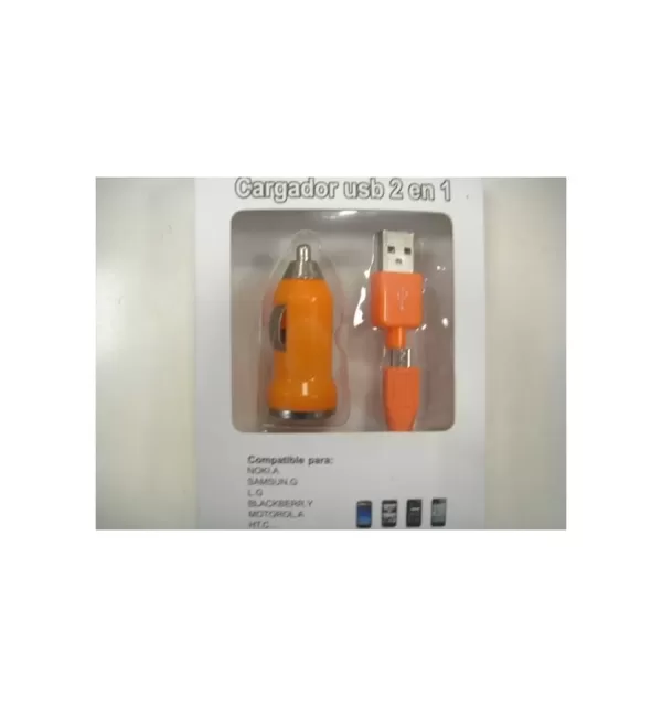 Cargador universal coche 2 en 1 usb/micro usb