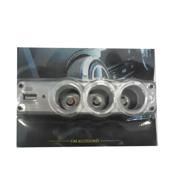 Cargador mechero universal 3 entradas mechero + 1 entrada usb