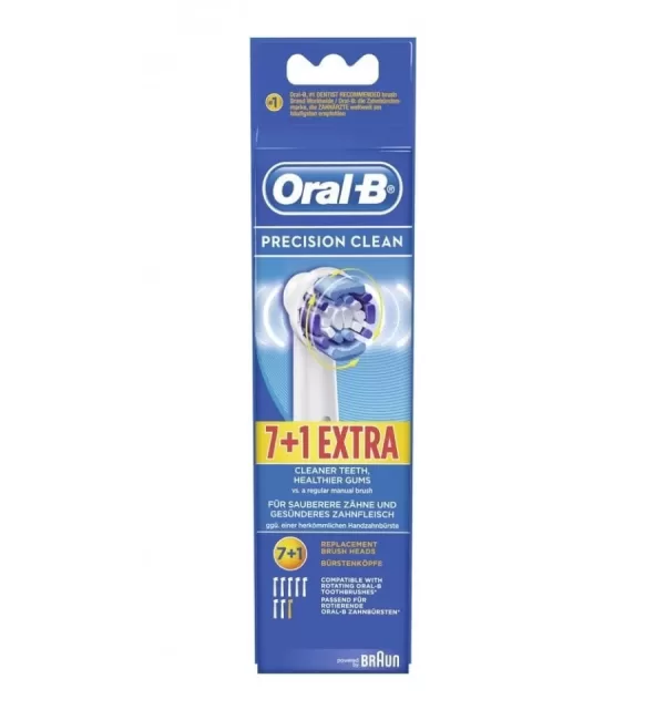 Braun Oral-B - Pack de 7+1 cabezales para cepillos de dientes recargables - Precision Clean EB20