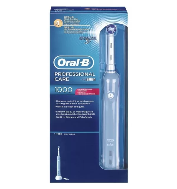 Braun Oral-B - Cepillo de dientes recargable Professional Care 1000 - con indicador de presión luminoso