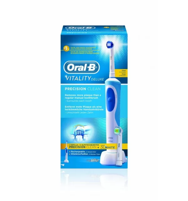 Braun Oral-B - Cepillo de dientes recargable Vitality Precision Clean Deluxe - con temporizador integrado