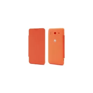 Funda libro tipo Flip Cover, cubierta de batería para Huawei Ascend G510 / Orange Daytona