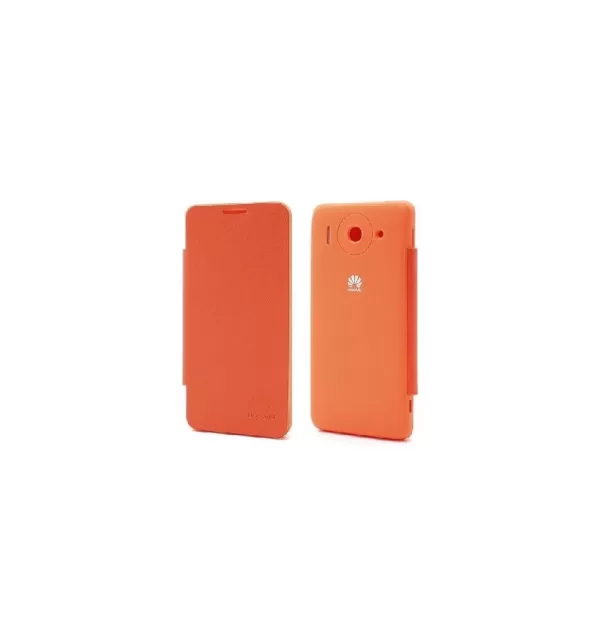 Funda libro tipo Flip Cover, cubierta de batería para Huawei Ascend G510 / Orange Daytona