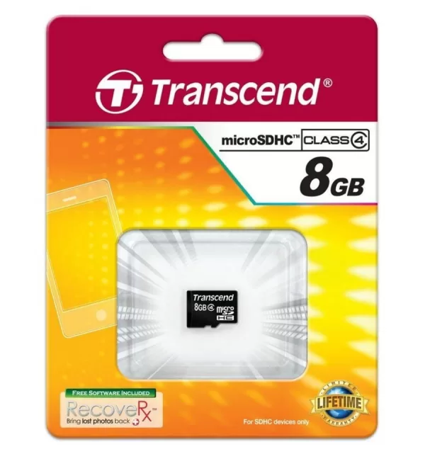 Transcend TS8GUSDC4 - Tarjeta de memoria micro SDHC de 8 GB