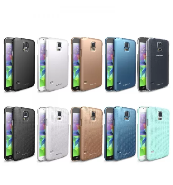 Funda Galaxy S5 Ringke SLIM-FUSION Bumper- Case Double Layer Heavy Duty Protection -FLEX-DELIGHT Cubierta-DISCOVER Flip Cover