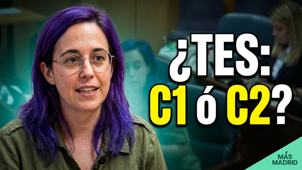 Marta Carmona consulta en la asamblea de madrid al sermas por que no reclasifica a los TES de C2 a C1